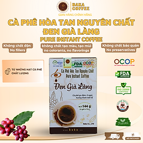 Cà Phê Hòa Tan Nguyên Chất ĐEN GIÀ LÀNG - Hộp 12 gói