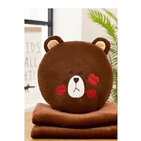 Gối mền ngủ trưa văn phòng hình gầu Brown dễ thương