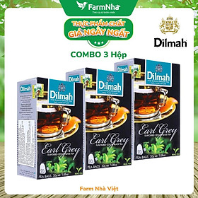 (Combo 3 hộp) Trà Dilmah Earl Grey (Trà Bá Tước) túi lọc 30g 20 túi x 1.5g - Tinh hoa trà Sri Lanka