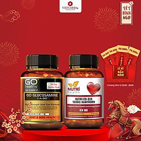 Bộ Sản Phẩm Bổ Tim, Bổ Xương Khớp New Zealand: Bổ Tim Nutri Co Q10 160g Hawthorn -30 Viên; Go Glucosamine 1-A-Day 1500mg