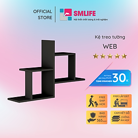 Kệ gỗ trang trí phòng khách gia đình SMLIFE Web