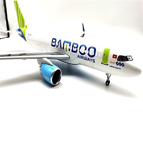 Mô hình máy bay Bamboo Airways 47 cm có đèn led bánh xe cao cấp