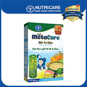 Bột ăn dặm Nutricare Metacare Heo rau ngót bí đỏ & olive 200g