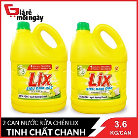 Combo 2 Nước Rửa Chén Lix Ngát Hương Chanh 3.6Kg Canx2