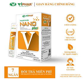 Hình ảnh Gói Uống Chống Trào Ngược Dạ Dày Thực Quản, Cắt Cơn Đau, Giảm Viêm Loét Dạ Dày Dùng Được Cho Người Tiểu Đường NANO PLUS V VIPHAR Hộp 20 Gói 10Ml