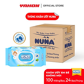 Thùng Khăn Ướt Em Bé NUNA Không Mùi 100 Miếng/Bao 24 Bao/Thùng