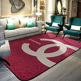Thảm nhung trải sàn loại 1m5 x 2m mẫu chanel hồng