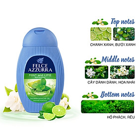 Sữa tắm hương nước hoa Ý Felce Azzurra chanh bạc hà 250ml
