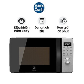 Mua Lò Vi Sóng Electrolux EMM20D38GB 20 lít - Hẹn Giờ 60 Phút - Khoá An Toàn - Hàng Chính Hãng