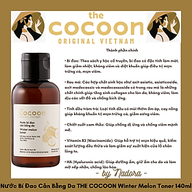 Nước Bí Đao Cân Bằng Da THE COCOON Winter Melon Toner 140ml