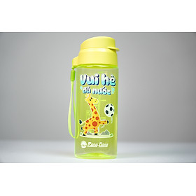 Bình nước cầm tay họa tiết thú cưng kèm dây đeo bình điều chỉnh độ dài, dung tích 500ml, in họa tiết thú cưng bắt mắt