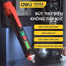 Mua Bút Thử Điện Không Tiếp Xúc 12V - 1000V Màn Hình LED Chính Hãng DELI TOOLS Chất liệu Cao Cấp Bền Bỉ