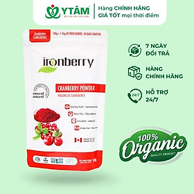 Bột nam việt quất nguyên chất nhập khẩu Canada không thêm đường bổ sung vitamin - IRONBERRY cranberry powder (100gr)