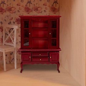 1/12 Dollhouse Miniature Furniture Wooden Bookcase Cabinet Bookshelf