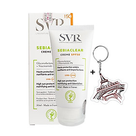 Kem Chống Nắng Giảm Mụn SVR Cho Da Dầu Nhờn Mụn Sebiaclear Creme Spf 50+ 50ml + Tặng Kèm 1 Móc Khóa Hình Tour Eiffel Viền Đỏ
