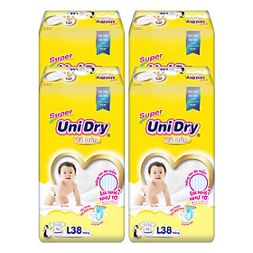 Combo 4 Tã Dán Cho Bé UniDry (G6+) size L38 (38 Miếng)