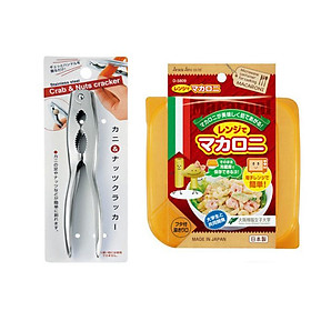 Combo Kìm kẹp càng cua, kẹp đồ ăn cứng và Hộp đựng thực phẩm trong lò vi sóng nội địa Nhật Bản
