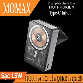 Mua Pin sạc dự phòng sạc không dây Maqsafe sạc nhanh 15W 10000mAh hỗ trợ sạc không dây và cổng sạc nhanh chuẩn PD Type C 3.0 kiêm giá đỡ điện thoại hiệu Momax Q.Mag Power 11 Magnetic (hít nam châm  Type-C Out/in  mặt lưng trong suốt) - hàng nhập khẩu