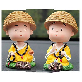 Bộ 2 chú tiểu ngồi thư thả 2 kiểu