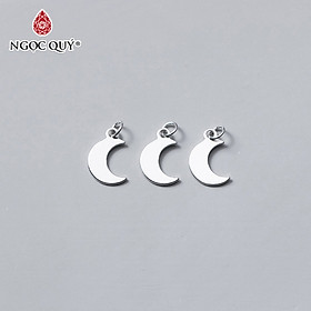 Combo 6 cái charm bạc trắng hình ông trăng treo - Ngọc Quý Gemstones