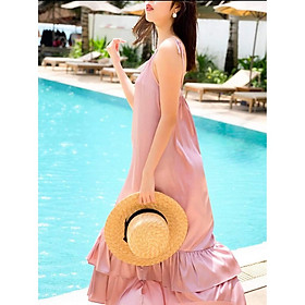 Váy lụa dài maxi 2 tầng xinh xắn ĐỦ MÀU ĐỦ SIZE tặng kèm quần chip ren đi cùng