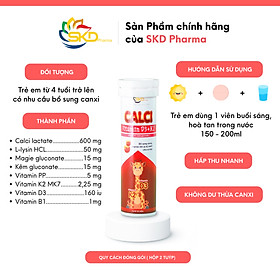 [HÀNG CHÍNH HÃNG ] Sủi Vitamin D3k2 SKD Pharmar DÀNH CHO BÉ 4 TUỔI HỘP 20 VIÊN HỖ TRỢ BỔ SUNG CALCI CHO BÉ