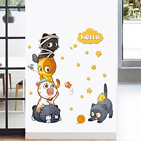 Mua Decal trang dán tường Chó Mèo Nghộ Nghĩnh XH9314