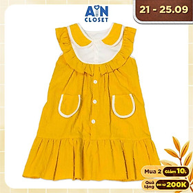 Đầm bé gái họa tiết Hoa vàng cotton hạt - AICDBGPRLEYX - AIN Closet