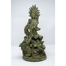 Tượng Phật Bà Quan Âm cưỡi rồng bằng đá xanh