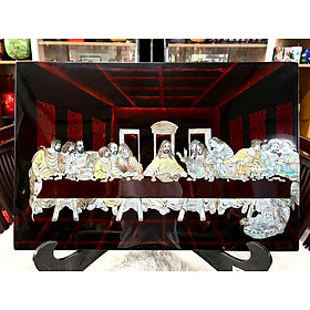 Mua Tranh sơn mài buổi tiệc ly cẩn ốc xà cừ cao cấp  ốc chìm  hàng xuất khẩu size 40x60 cm treo tường  trang trí nhà cửa  vă