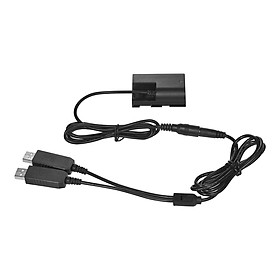 Dây Chuyển Đổi 2 USB Có Dây Nối DC DR-E6 Thay Thế Pin LP-E6 Andoer Cho Máy Ảnh Canon EOS 5D Mark II, 5D Mark III, 5D Mark IV, 6D Mark II, 7D Mark II, 5DS R, 60D, 60DA, 7D, 70D, 80D Đen