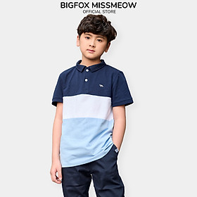 Áo thun Polo bé trai ngắn tay size đại Bigfox Miss Meow vải cá sấu cotton