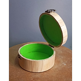 Mua Hộp gỗ tròn lớn đựng đồ linh tinh trên bàn làm việc  13cm x 7cm.