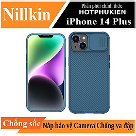 Ốp lưng chống sốc cho iPhone 14 Plus (6.7 inch) bảo vệ Camera hiệu Nillkin Camshield Pro chống sốc cực tốt, chất liệu cao cấp, có khung & nắp đậy bảo vệ Camera - hàng nhập khẩu