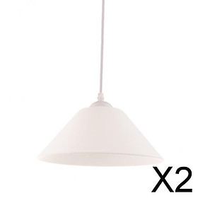 2X Modern Cone Shape Ceiling Hanging Light Lamp Shade Chandelier White