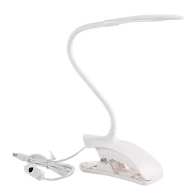 Desk Lamp Adjustable Gooseneck USB Rechargeable, Reading Lamp for Dorm White