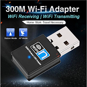 Mua USB wifi -usb thu sóng wifi cực mạnh tốc độ 300Mbps cho máy tính  laptop (Không râu)