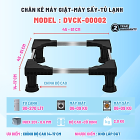 Chân Kê Daikiosan Dùng Cho Máy Giặt, Máy Sấy, Tủ Lạnh kê cao và giảm rung