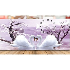 Mua TRANH THÊU 3D ĐỒNG HỒ UYÊN ƯƠNG HẠNH PHÚC 76x39cm - tự thêu