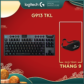 Bàn phím game cơ học không dây Lightspeed Logitech G913 TKL - Không phím số, 3 loại switch cấu hình thấp, Bluetooth/USB, RGB Lightsync - Hàng Chính Hãng