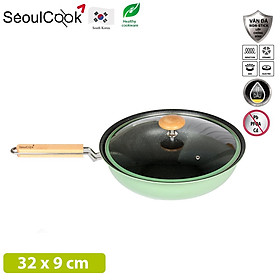 Seoulcook Luxury – Chảo sâu lòng 32cm đáy từ / Induction cao cấp Hàn Quốc, chống dính vân đá an toàn cho sức khỏe, dùng được tất cả các loại bếp – Hàng chính hãng