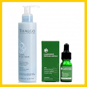 Bộ hỗ trợ trị mụn cho da dầu, da nhạy cảm ( Sữa rửa mặt Thalgo 200ml + Serum Caryophy 10ml)