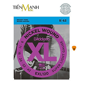 Mua  Chính Hãng  D Addario EXL120 Bộ Dây Đàn Nickel Wound Electric Guitar Super Light 9-42 - Kèm Móng Gẩy DreamMaker