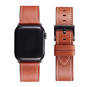 Dây Da Cho Đồng Hồ Thông Minh Apple Watch Da Bò Pullup Khóa Thép 316L Dành Cho Series SE 7| 6 | 5 | 4 | 3 | 2 | 1 - Hàng chính hãng