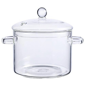 Mua  Tặng set 5 khăn lót sắc màu  - Nồi thủy tinh có nắp cường lực chịu nhiệt cao cấp dung tích 1500ml dùng đun nấu thức ăn trực tiếp trên mọi loại bếp