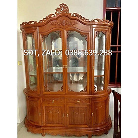Mua Tủ Rươu Mặt Cong Gỗ Gõ Đỏ