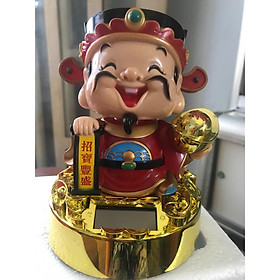 Mua TƯỢNG THẦN TÀI VUI VẺ  TRÊN KHỐI TIỀN ĐẾ TRÒN NĂNG LƯỢNG TỰ NHIÊN  CAO 14cm Ngang 11cm
