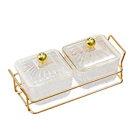 Creative Divided Serving Dishes with  Storage Box for Dessert Nuts Fruits