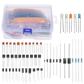 1400PCS Electronic Components Assortment Kit Assorted Electric Element Starter Kit with 1/4W Resistance LED Diode