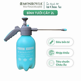 Bình xịt tưới cây MONROVIA 2 lít, phun sương tưới cây cảnh, vòi dài, tặng vòi ngắn, màu xanh, tiêu chuẩn Châu Âu